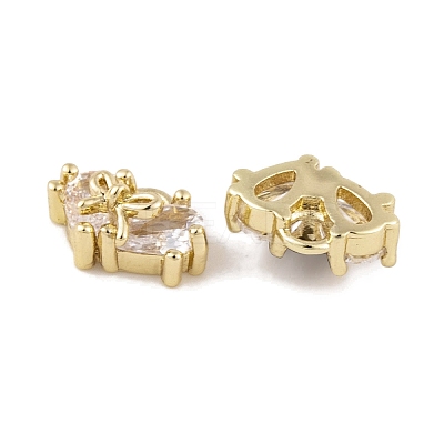Brass Micro Pave Clear Cubic Zirconia Charms LS-KK-L212-20G-1