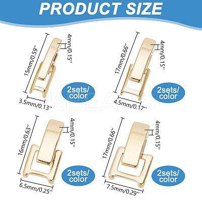 16Pcs 8 Styles Eco-Friendly Brass Watch Band Clasps KK-AR0003-51-1