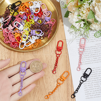 54Pcs Spray Painted Iron Swivel Clasps FIND-SC0022-76-1