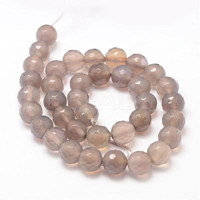 Natural Grey Agate Bead Strands G-K155-D-10mm-F01-1