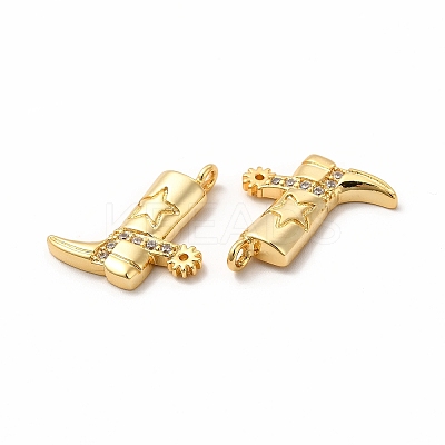 Rack Plating Brass Micro Pave Cubic Zirconia Pendants KK-H436-11G-1