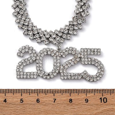 Brass Full Crystal Rhinestone 2025 Pendant Necklaces for Women LS-NJEW-Q005-01P-1