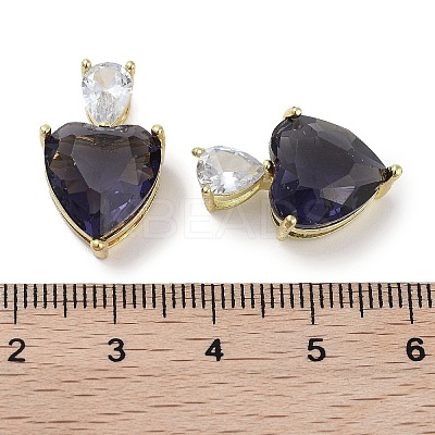 Real 18K Gold Plated Rack Plating Brass Micro Pave Cubic Zirconia Pendants KK-R161-04G-07-1