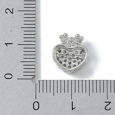 Rack Plating Brass Micro Pave Clear Cubic Zirconia Beads KK-A220-09P-1