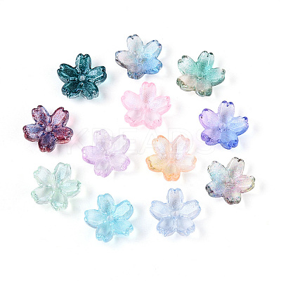 Baking Paint Transparent Glass Bead Caps X-DGLA-N014-06-1