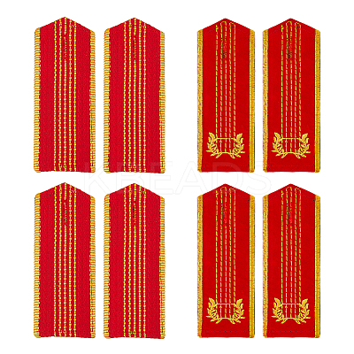 4 Pairs 2 Styles Cloth Professional Uniform Epaulets for Stage Performances AJEW-FH0005-76-1