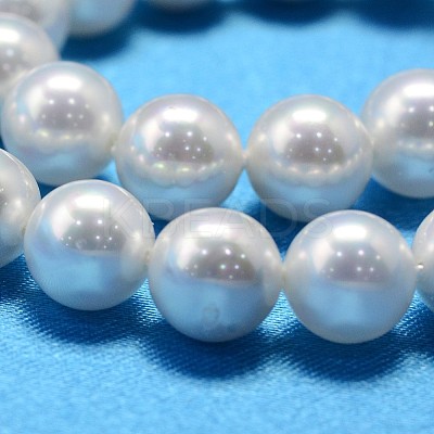 AB Color Plated Shell Pearl Round Bead Strands X-BSHE-L011-6mm-C001-1