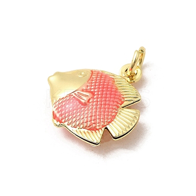 Brass Enamel Pendants KK-I378-13G-A-1