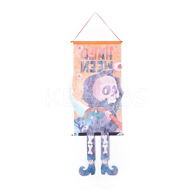 Halloween Theme Felt Cloth Hanging Door Signs HJEW-L027-A02-1