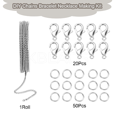 DIY Chains Bracelet Necklace Making Kit DIY-YW0005-82P-1
