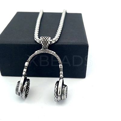 Vintage Hip-Hop 304 Stainless Steel Headset Pendant Necklaces for Men Women NI7157-1