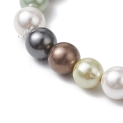 Shell Pearl Beads Stretch Bracelets For Women BJEW-JB11340-1