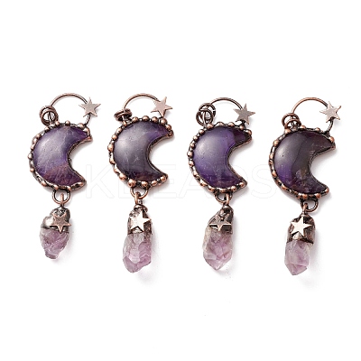 Natural Amethyst Big Pendants G-M383-25B-1
