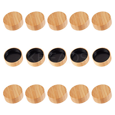 Spice Jars Lids LS-WOOD-WH0027-88-1