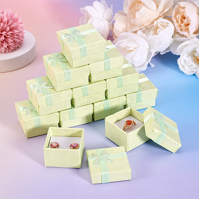 Square Paper Jewelry Ring Gift Boxes with Bowknot CON-TAC0010-80B-1