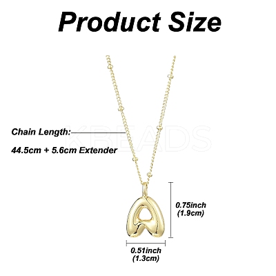 1Pc Initial Letter Brass Pendant Necklaces NJEW-YW0001-24A-1