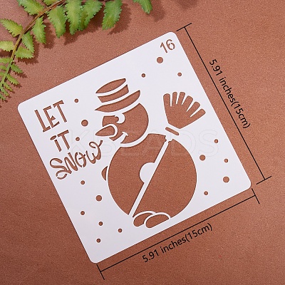 16 Sheets 16 Style PET Drawing Stencil DIY-SZ0003-80-1