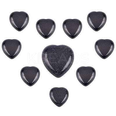 10Pcs Synthetic Blue Goldstone Cabochons G-SC0001-51A-1