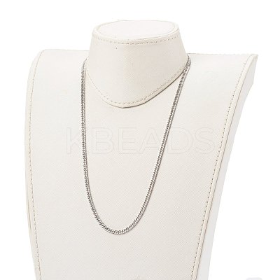 Non-Tarnish 304 Stainless Steel Diamond Cut Cuban Link Chain Necklaces NJEW-JN03368-01-1