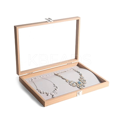 Rectangle Wooden Necklaces Presentation Boxes PW-WG90817-04-1