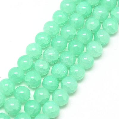 Baking Paint Crackle Glass Bead Strands DGLA-Q023-4mm-YS19-1