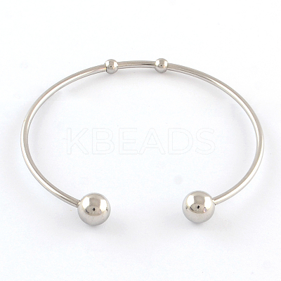 Tarnish Resistant 304 Stainless Steel Cuff Bangle Making STAS-R069-01-1