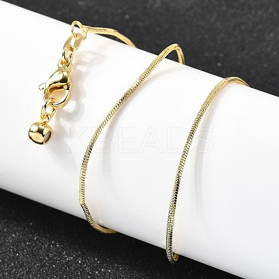 1MM Brass Round Snake Chain Adjustable Slider Necklaces NJEW-M108-29G-1