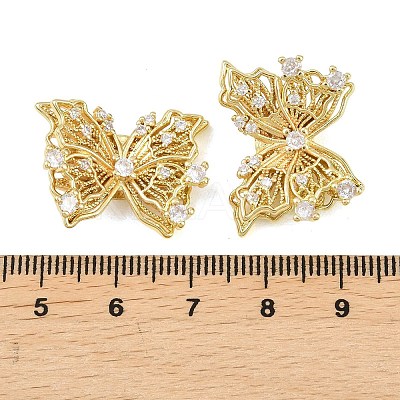 Brass Micro Pave Clear Cubic Zirconia Beads KK-D109-05A-G-1