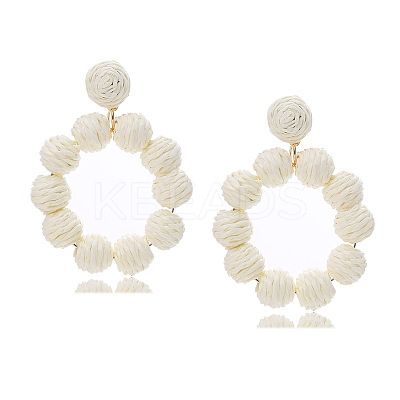 Raffia Stud Dangle Earrings FS-WG6C817-02-1