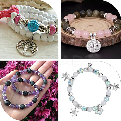 500Pcs 5 Styles Tibetan Style Alloy Daisy Spacer Beads FIND-SP0002-22A-1
