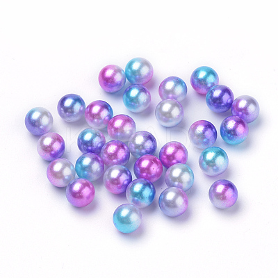 Rainbow Acrylic Imitation Pearl Beads OACR-R065-6mm-A06-1