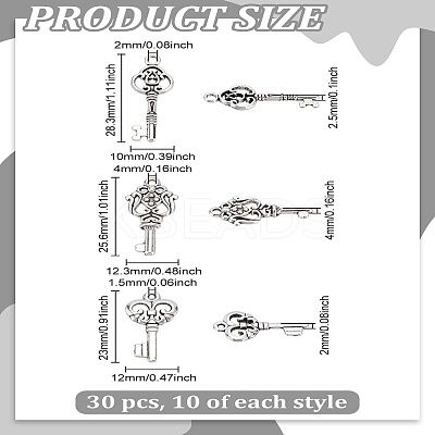 30Pcs 3 Styles Tibetan Style Alloy Pendants TIBEP-LP0001-23-1
