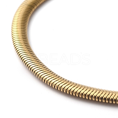 Ion Plating(IP) 304 Stainless Steel Flat Snake Chain Bracelets BJEW-O186-06C-G-1
