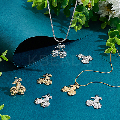 16Pcs 2 Colors Ion Plating(IP) 304 Stainless Steel Pendants STAS-UN0045-02-1