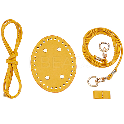 Handmade PU Leather Shoulder Strap Bottom Accessories Kits AJEW-CL0001-73A-1