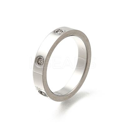 304 Stainless Steel Crystal Rhinestone Finger Rings for Women LS-RJEW-B120-02P-1