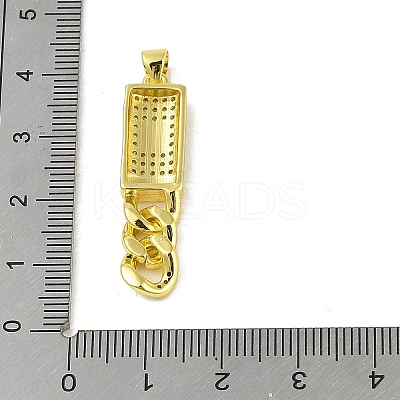 Brass Micro Pave Cubic Zirconia Pendants KK-E111-08G-1