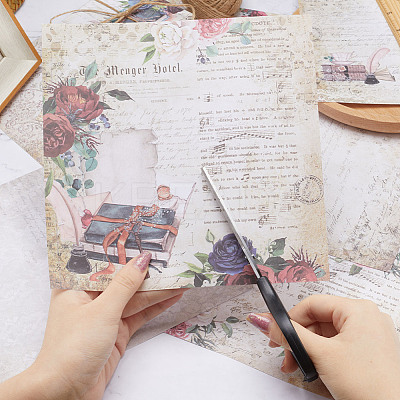 12Pcs 12 Patterns Floral Scrapbook Paper Pads DIY-WH0430-010-1