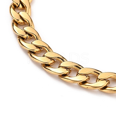 Woman's 304 Stainless Steel Cuban Link Chain Bracelets X-BJEW-JB05611-01-1
