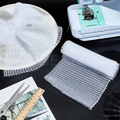 Plastic Wrinkle Mesh Fabric for Dress Headwear Accessories DIY-WH0588-16B-1