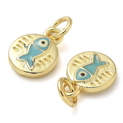 Rack Plating Brass Enamel Charms X-KK-K392-06G-1