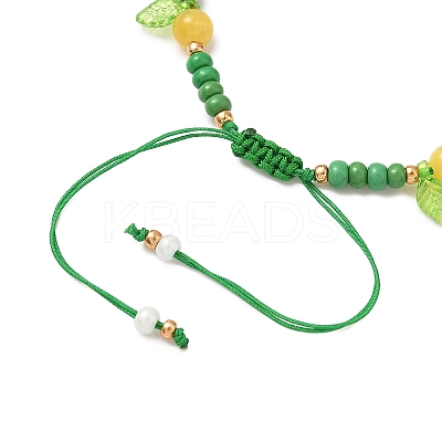 Glass Seed Beads & Lampwork Beads Braided Bead Bracelets for Women BJEW-MZ00212-03-1