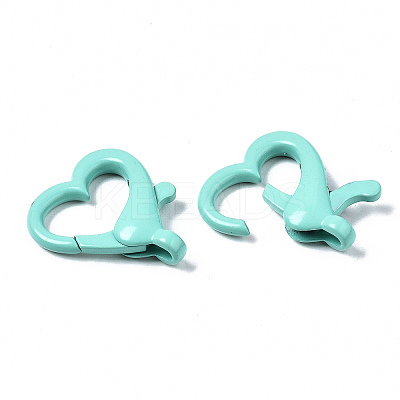 Spray Painted Eco-Friendly Alloy Lobster Claw Clasps PALLOY-YW0001-22-NR-1