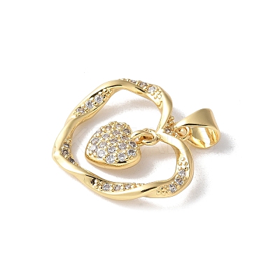 Brass Micro Pave Cubic Zirconia Pendants KK-A252-33G-01-1