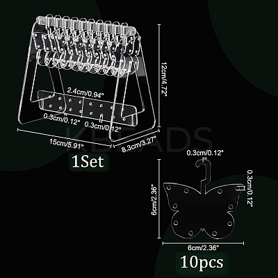 1 Set Transparent Acrylic Earring Display Stands EDIS-PH0001-54A-1