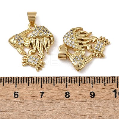 Brass Micro Pave Cubic Zirconia Pendants KK-I358-064G-03-1