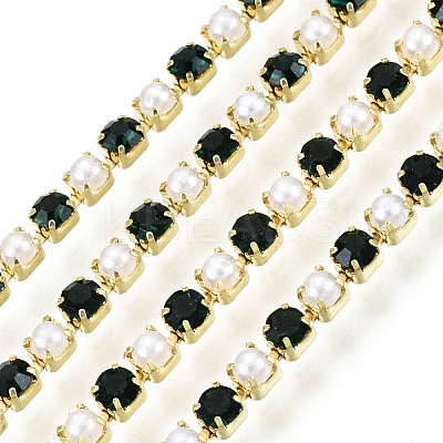 Brass Rhinestone Strass Chains CHC-N017-001A-A13-1
