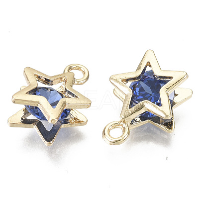 Brass Micro Cubic Zirconia Charms X-KK-N235-034C-1