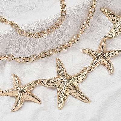 Alloy Starfish Chain Belts for Women LS-NJEW-B120-02-1