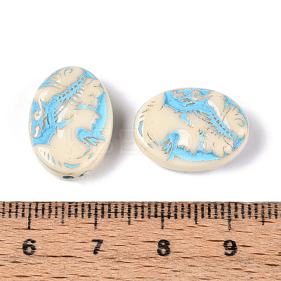 Painted Opaque Acrylic Beads OACR-T029-02N-1